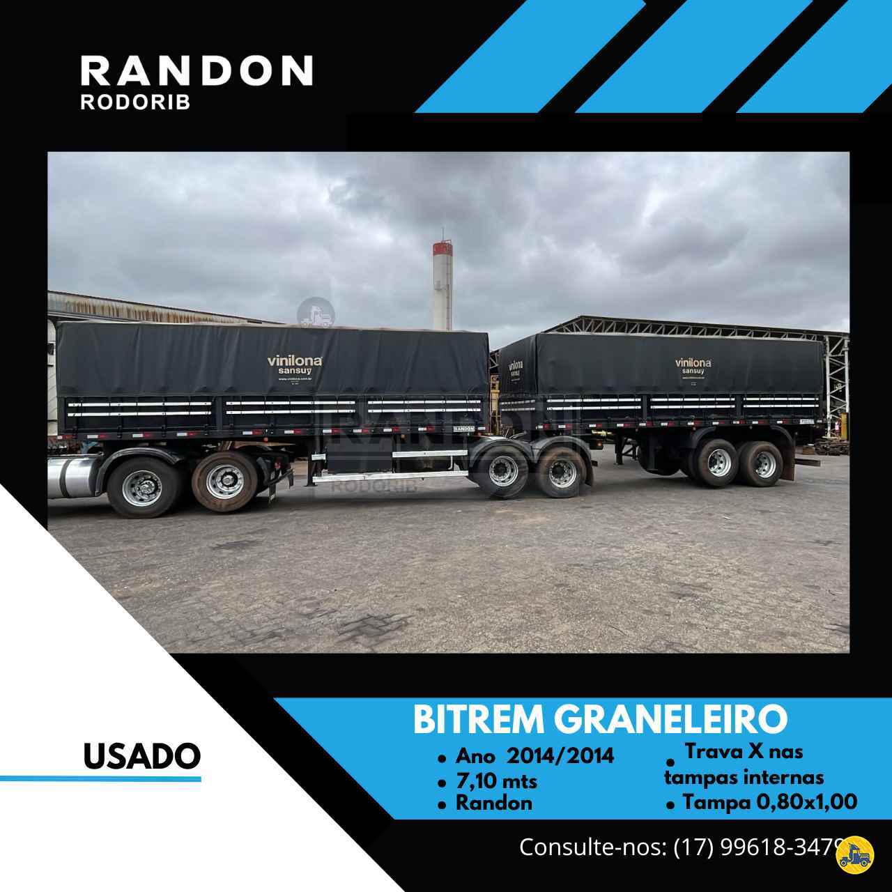 CARRETA BITREM GRANELEIRO Rodorib Rio Brasil - SJRP São José do Rio Preto SÃO PAULO SP